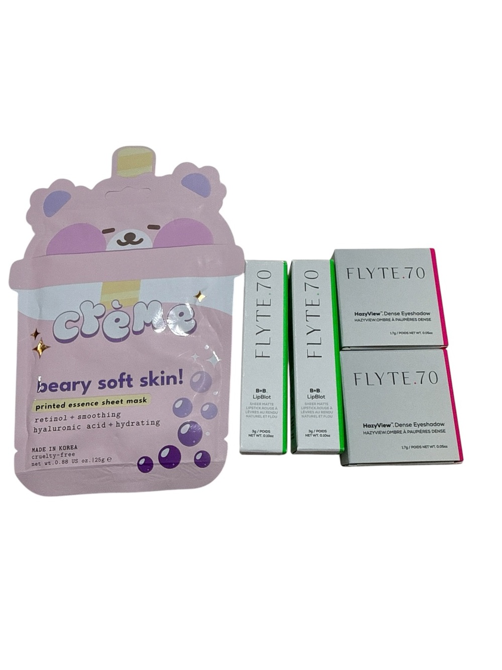 Flyte 70 blush,lipstick and free mask
